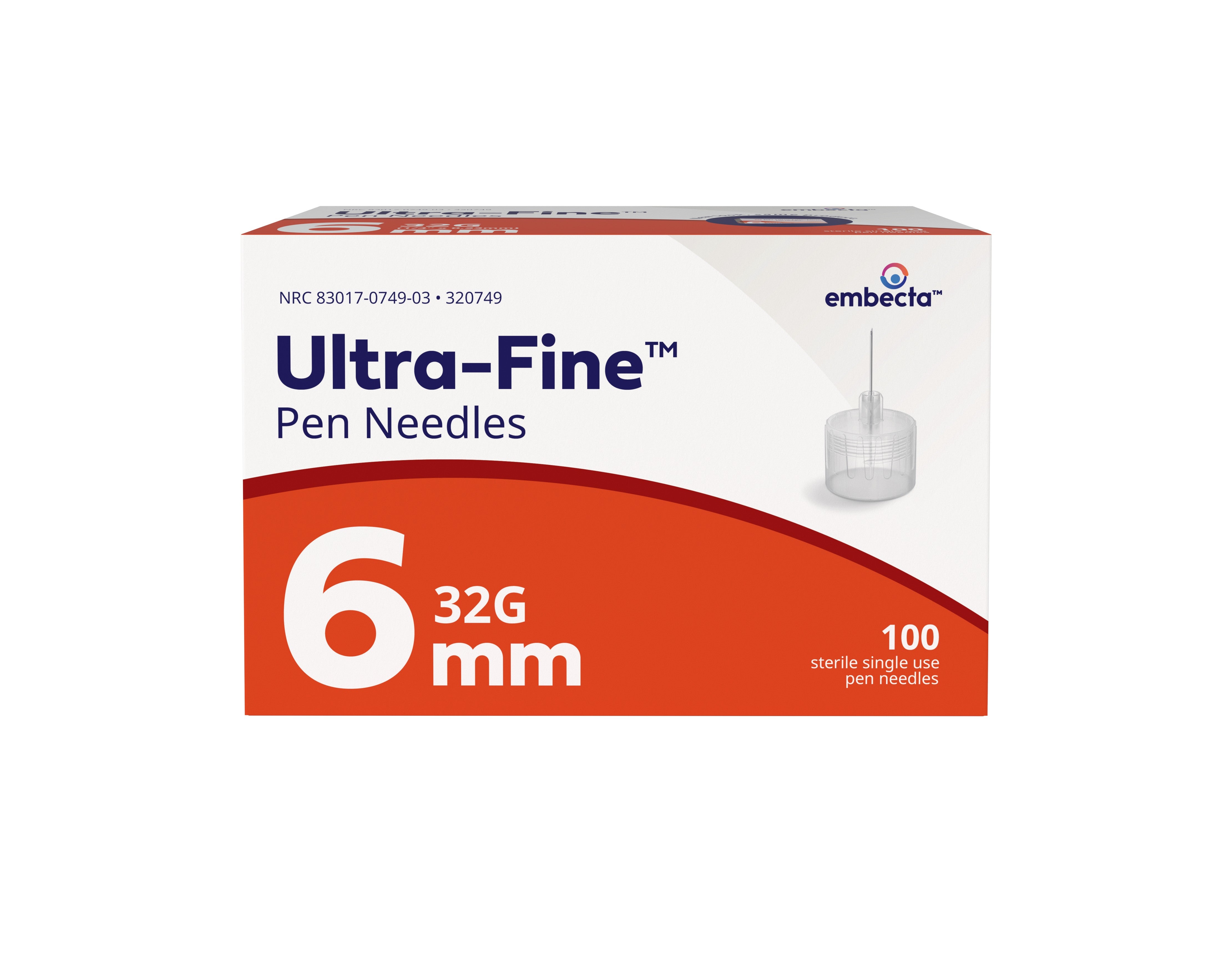 Ultra-Fine Micro Pen Needles 32g x 1/4" (6mm) 100 Count 100 Box