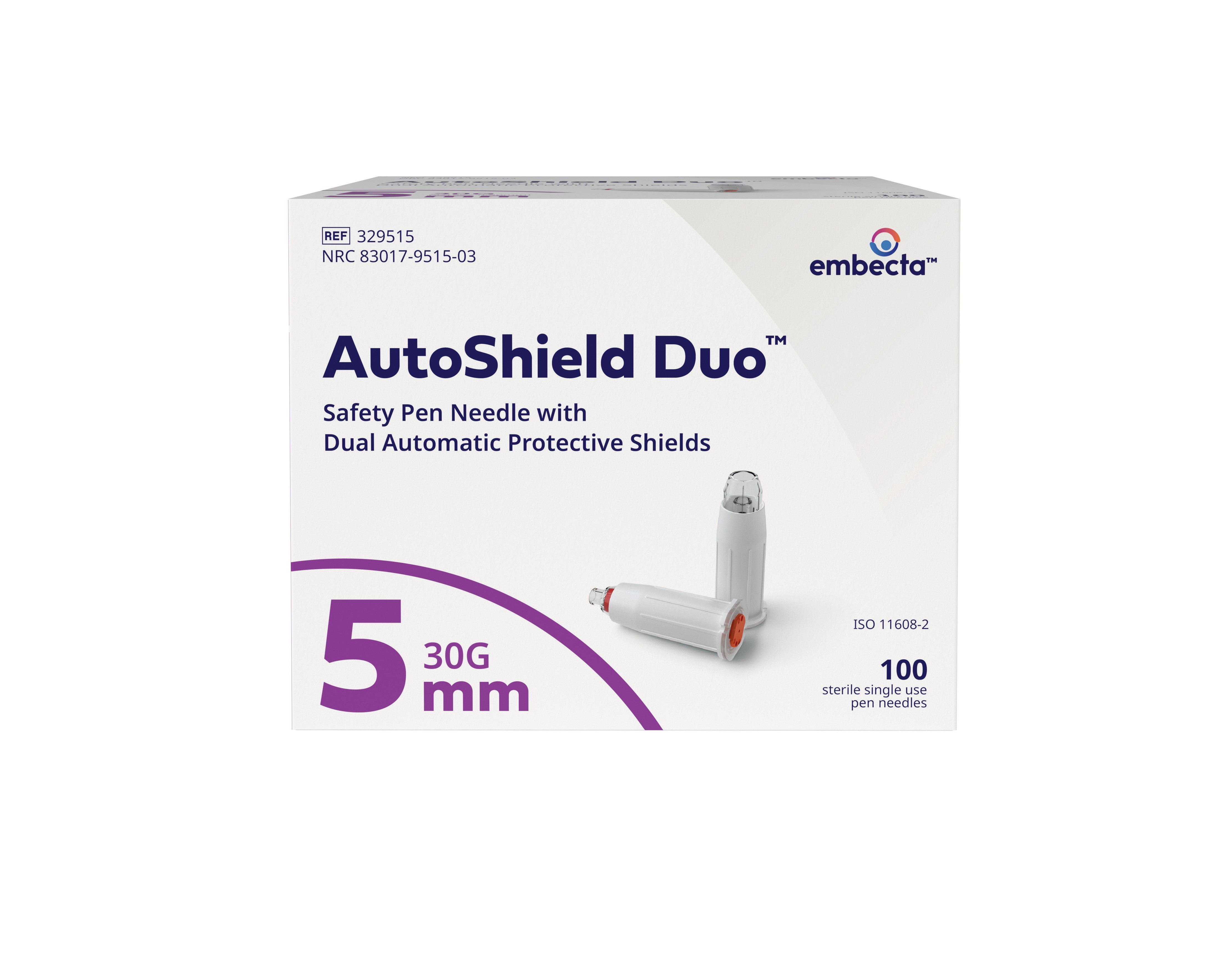 AutoShield Duo Pen Needle, 30G x 5mm 100 Box