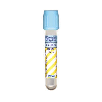 BD Vacutainer Plus Plastic Citrate Tube, 13 x 75mm, 2.7mL 100 Box