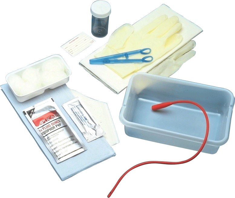 Dover Red Rubber Open Urethral Catheter Tray 14 Fr 1 Each