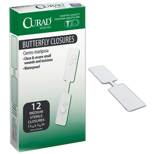 Curad Butterfly Closure Adhesive Bandage, 3/8" x 1-3/4" 12 Each