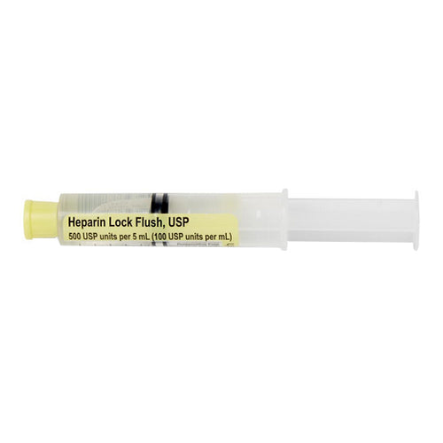 Heparin 5 mL in 10 mL Syringe 100U/mL 100 Box