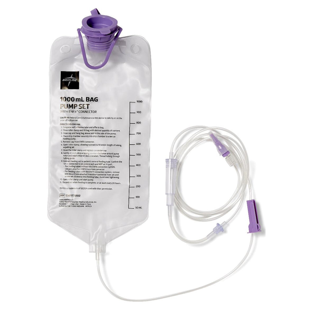 EntraFlo Feeding Sets with ENFit 1000 mL Bag 1 Each