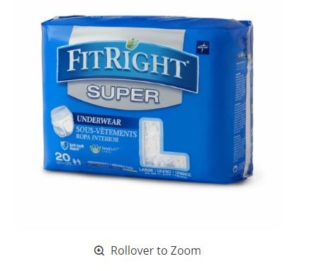 FitRight Super Protective Underwear, Large 40"-56" 20 Pack