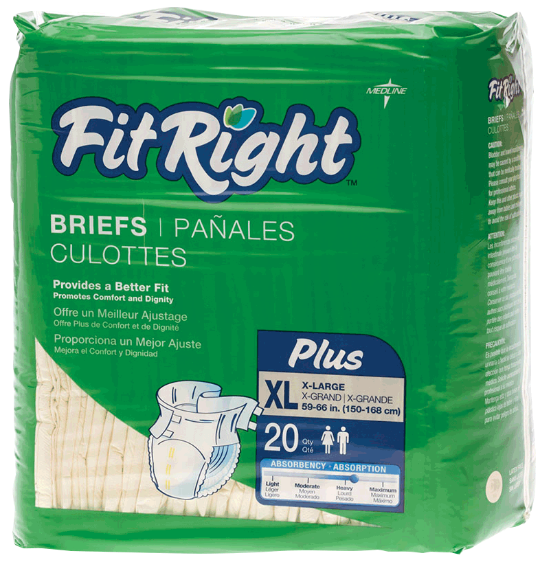 FitRight Plus Brief X-Large 59" - 66" 20 Pack