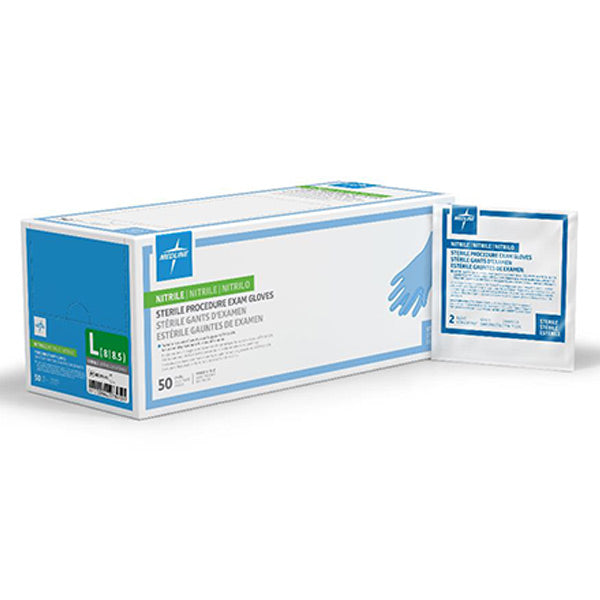 Medline Sterile Powder-Free Nitrile Exam Glove, Large