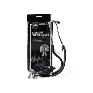Medline Sprague Rappaport Stethoscope, Black 1 Each