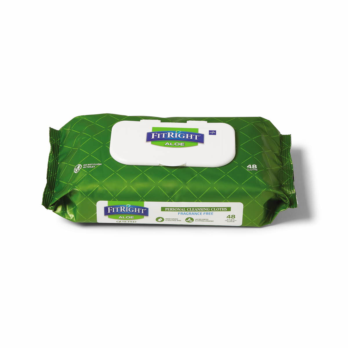 FitRight Aloe Quilted Personal Cleansing Wipes 48 Pack