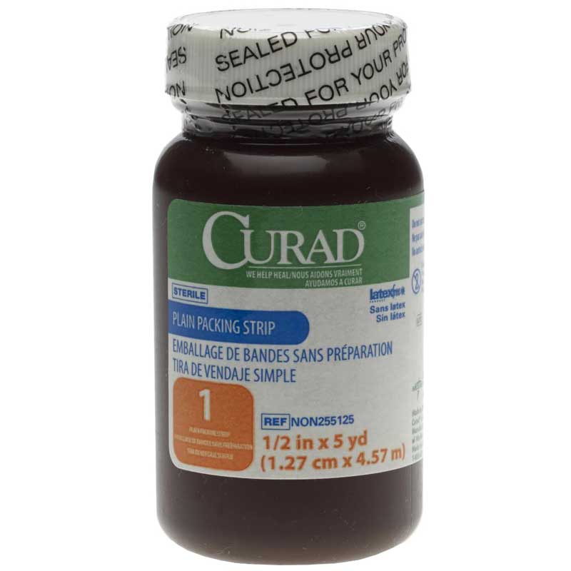 CURAD Sterile Plain Packing Strips, 1/2" x 5 yds. 1 Each
