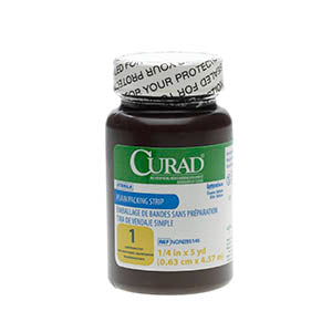 CURAD Sterile Plain Packing Strip 1/4" x 5 yds. 1 Each