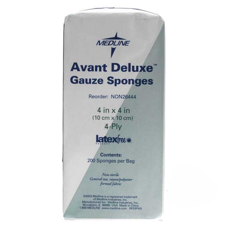 Avant Deluxe Non-Sterile Gauze Sponges, 4" x 4", 4-Ply 200 Pack