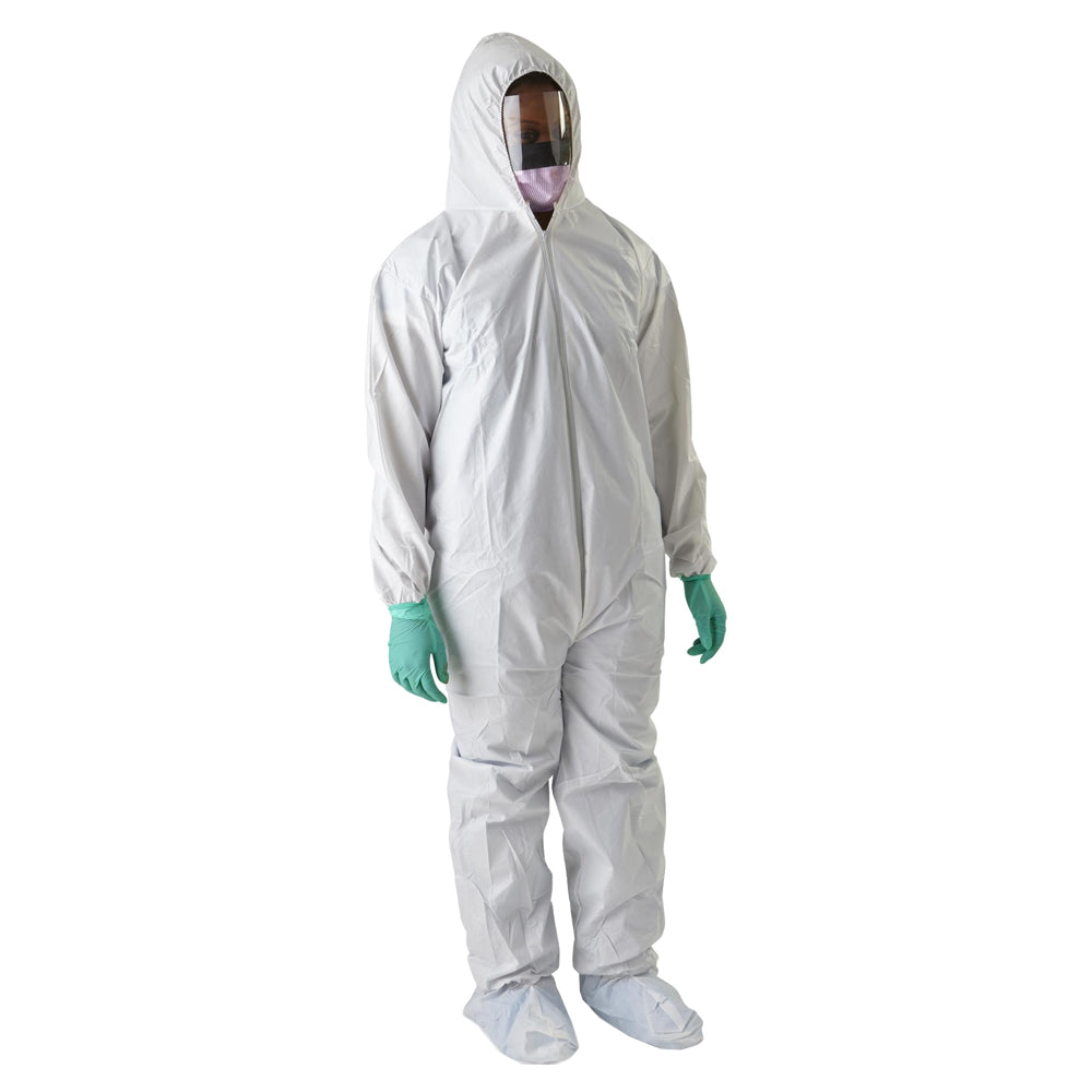 Anti-Static Microporous Breathable Coveralls with Hood and Boots, 4X-Large 1 Each