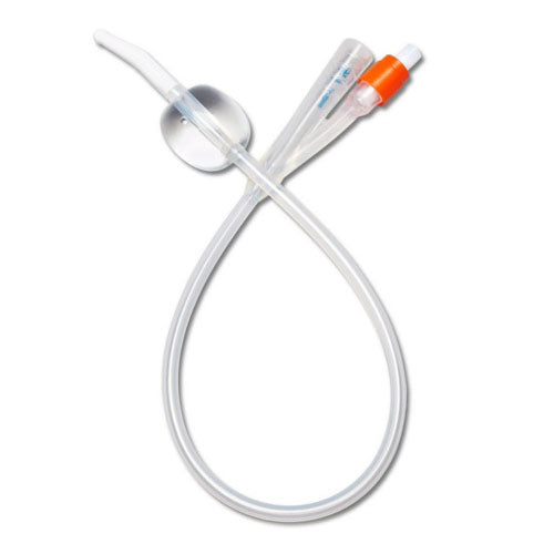 Coude Silicone Catheter 18 Fr 30 cc 1 Each