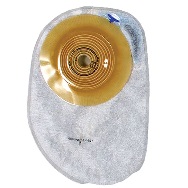 Assura 1-Piece Closed Pouch Precut Convex 1-1/4", Opaque 10 Box