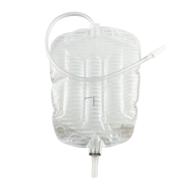 Security+ Sterile Contoured Leg Bag with Anti-Reflux Valve, Tubing and Fabric Straps, 21 oz. 1 Each