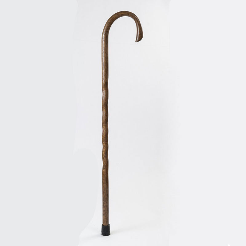 Brazos Twisted Oak Crook Neck Classic Wood Cane, Brown 1 Each