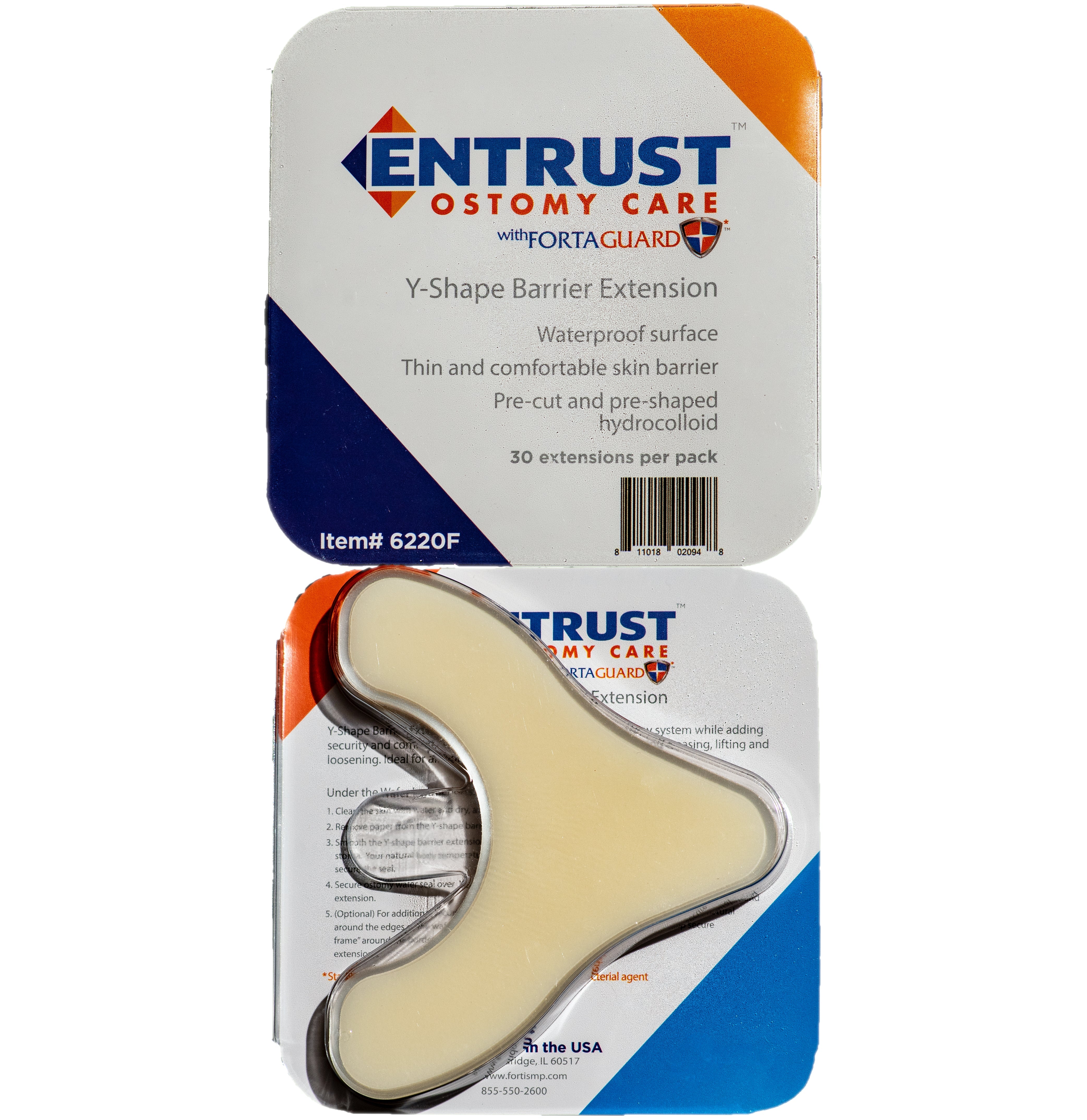 Entrust "Y" Shape  Pre-Cut Barrier Extensions With Fortaguard, Latex-Free 30 Box