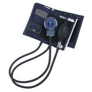 Adult Signature Aneroid Sphygmomanometers with Blue Nylon Cuff 1 Each
