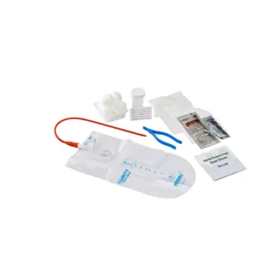 Dover Vinyl Urethral BZK Swabs Closed Urinary Catheterization Kit, 14FR, 1500mL 1 Each