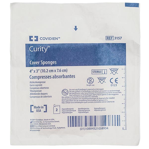 Curity Sterile Cover Sponge, 3" x 4"