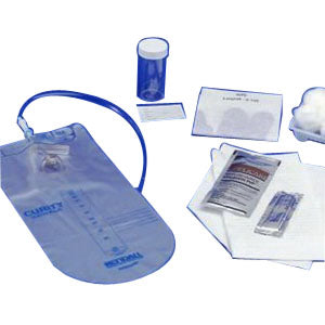 CURITY Red Rubber Closed Urethral Catheter Tray 14 Fr 1500 mL 1 Each