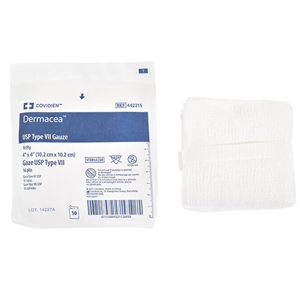 Dermacea Woven Gauze Sponge, Sterile 10's, 4" x 4", 16 Ply 10 Pack