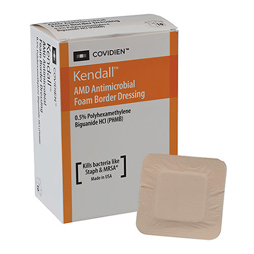 Cardinal Health Kendall AMD Antimicrobial Foam Border Dressing, 5.5" x 5.5"