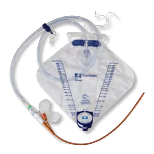 Dover Silver Hydrogel Coated Silicone 2-Way Foley Catheter Tray, 16 Fr, 5 cc, with Securement Device 1 Each
