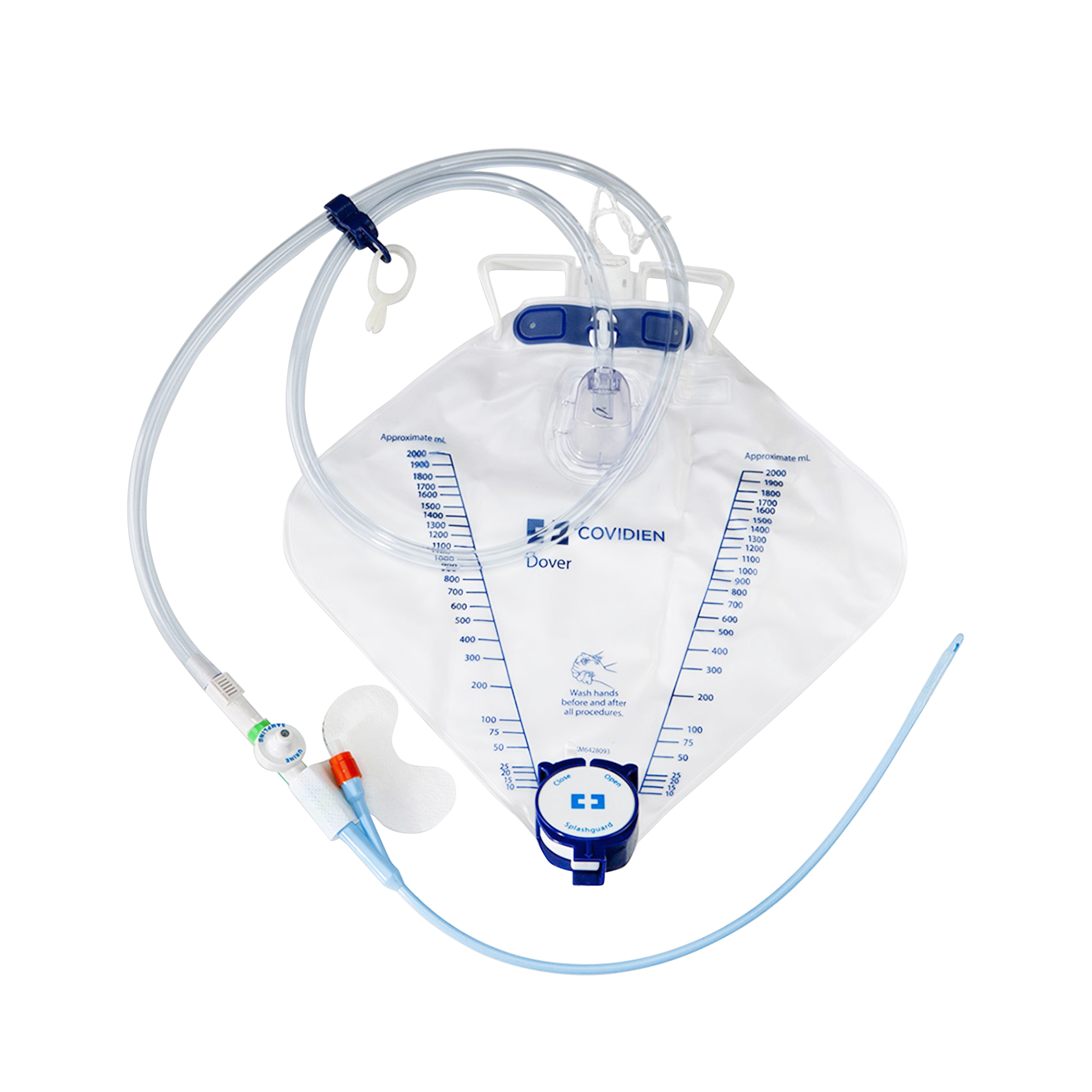 Dover 100% Silicone 2-Way Foley Catheter Tray, 18 Fr, 5 cc, with Securement Device 1 Each