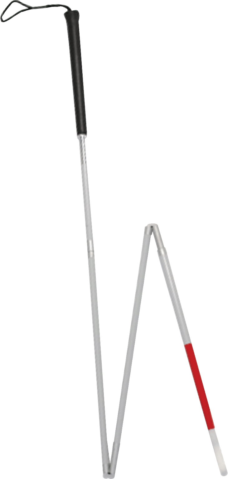 Folding Blind Cane with Putter Grip and Wrist Strap 1 Each
