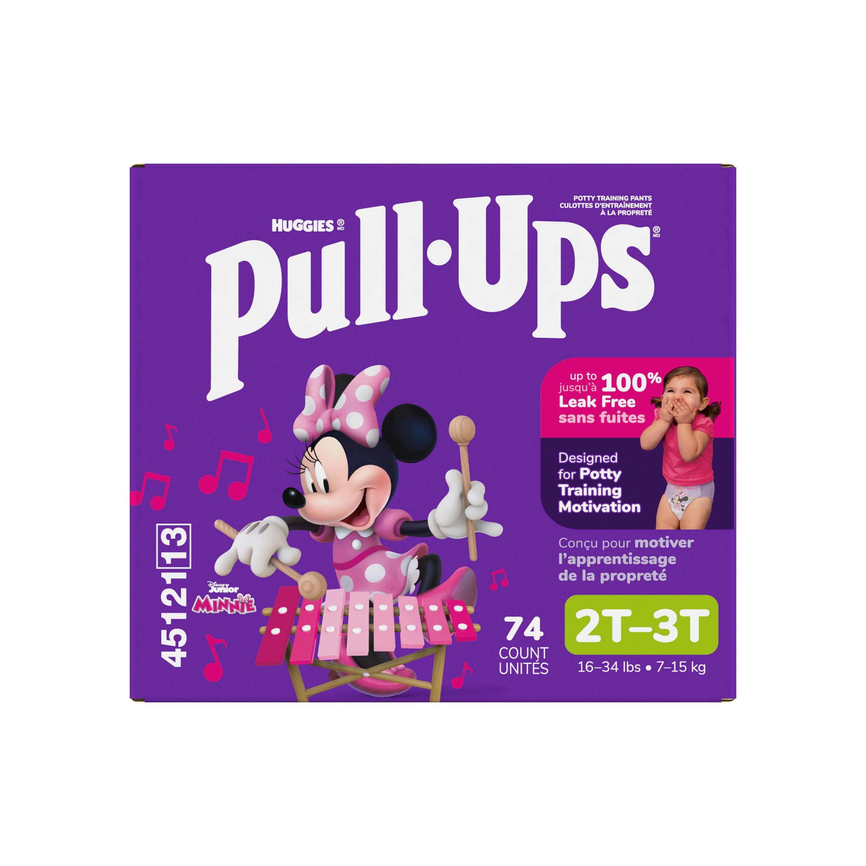 Pull-Ups Learning Designs Training Pants, Girl, 2T-3T, Giga Pack 74 Case