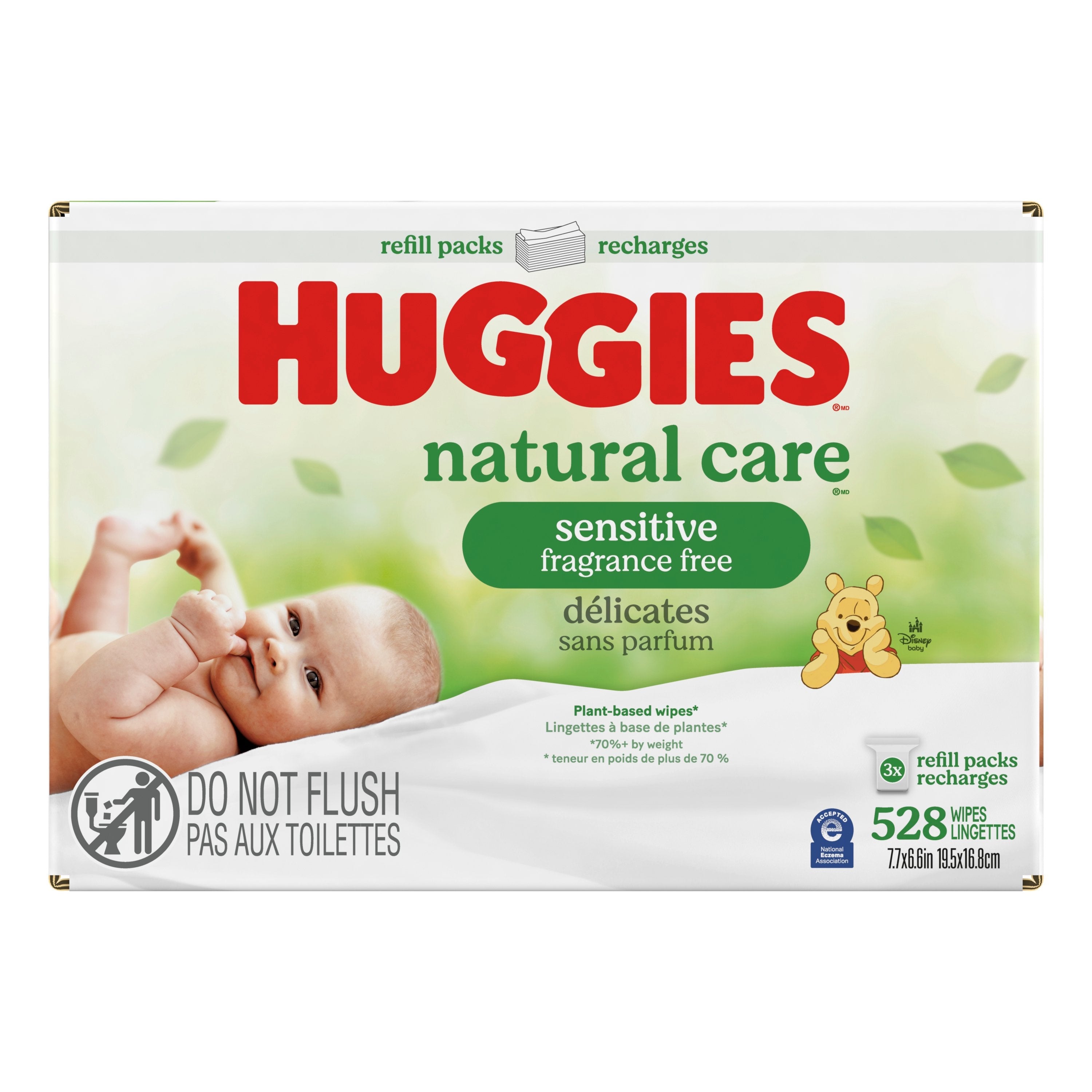 HUGGIES Natural Care Fragrance-Free Baby Wipes, Retail Case 528 Case