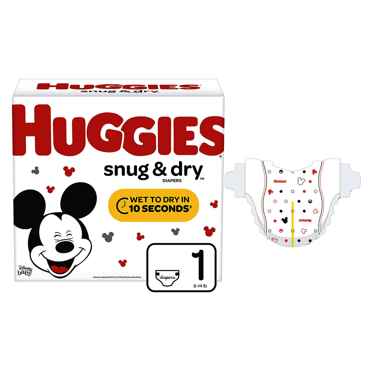 Huggies Snug and Dry Diapers, Size 1, Big Pack, 92 Ct 92 Case
