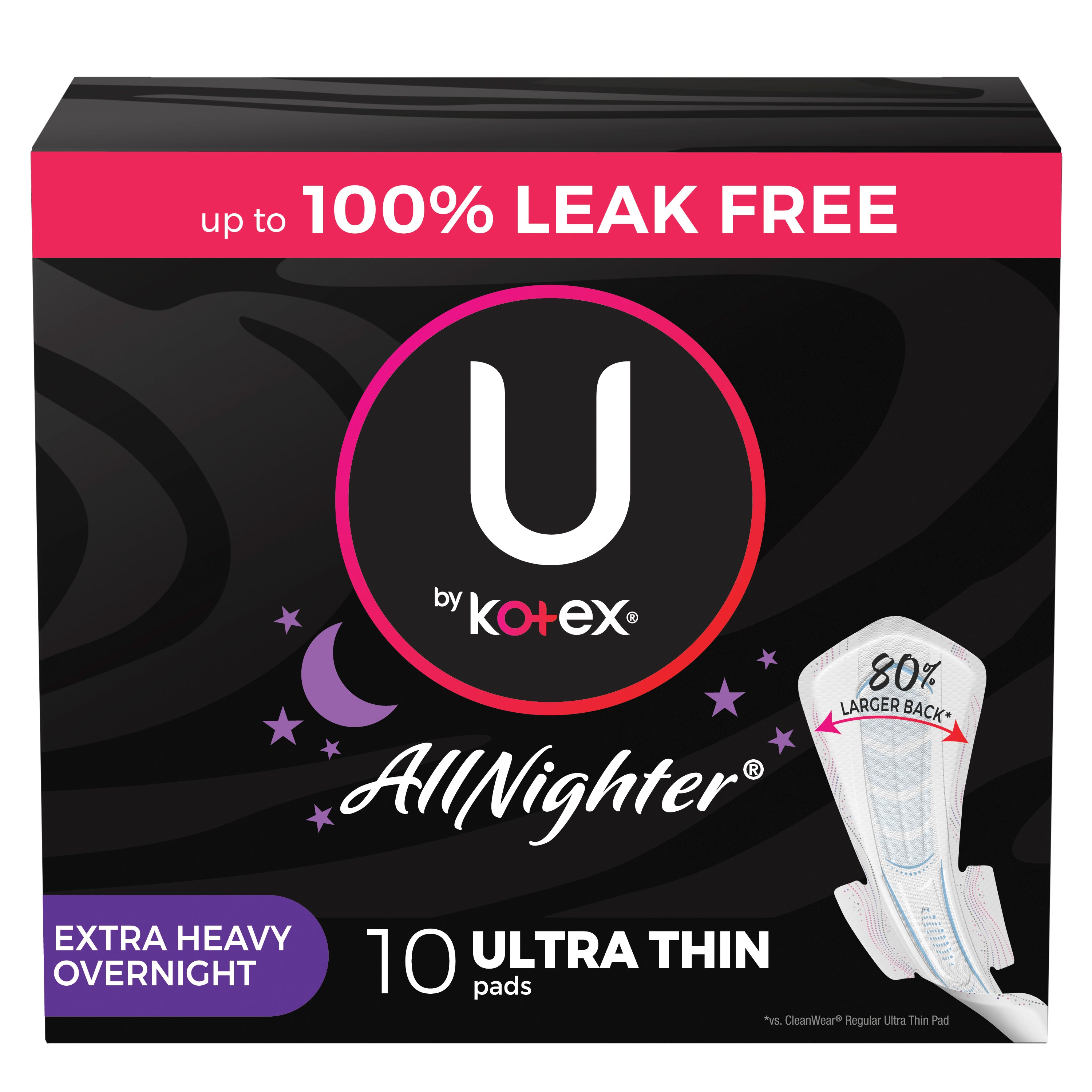 U by Kotex Super Premium Ultra Thin Overnight Pad with Wings, 12 ct, Replaces Item 6947789. 10 Pack