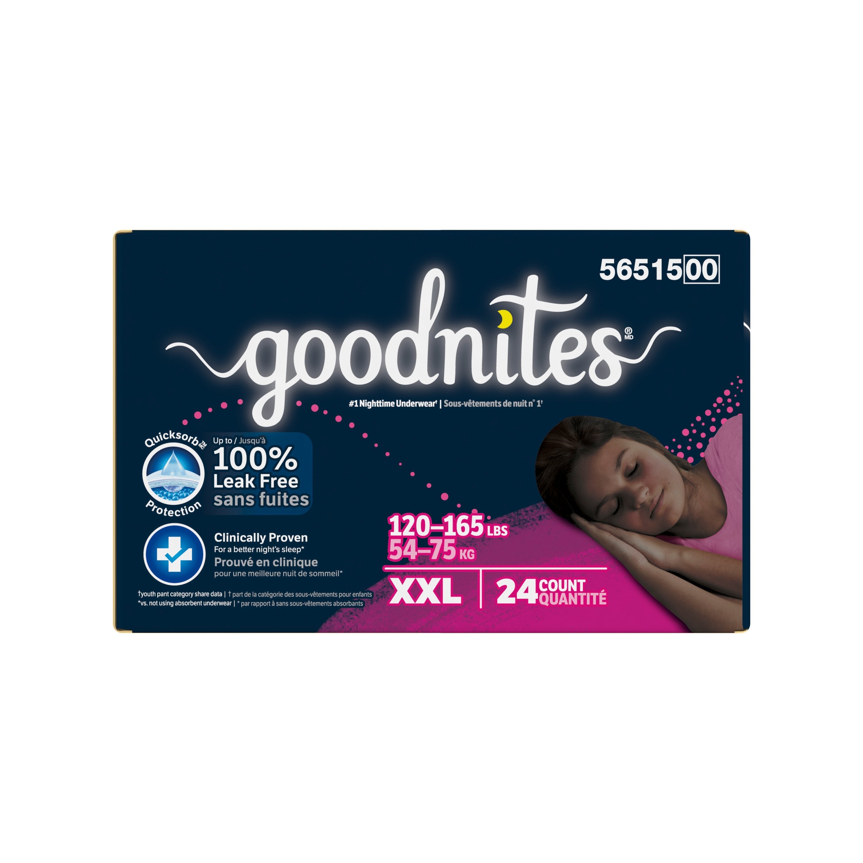 GOODNITES Giga Pack Youthpant, Girl, Size 7 24 Case