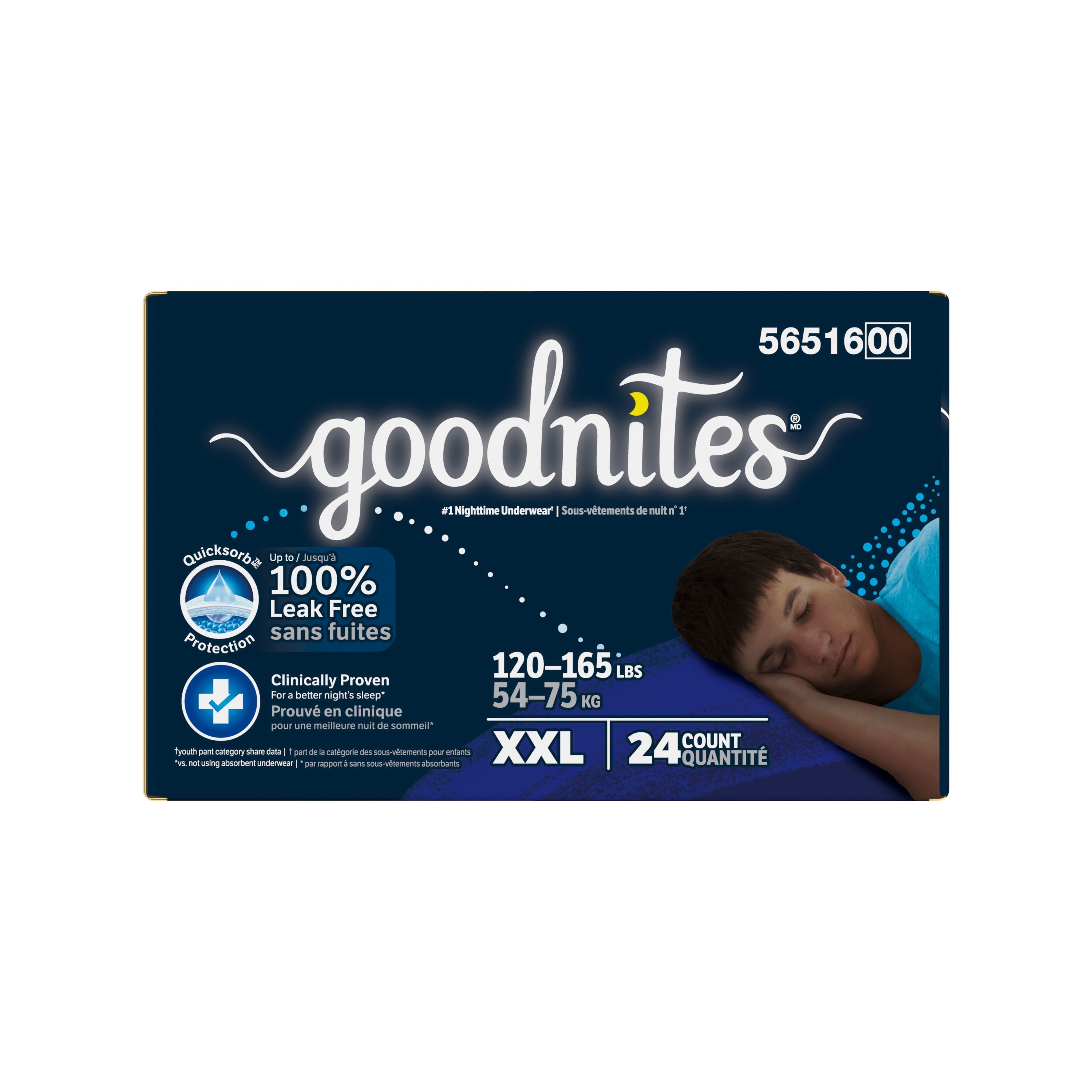 GOODNITES Giga Pack Youthpant, Boy, Size 7 24 Case