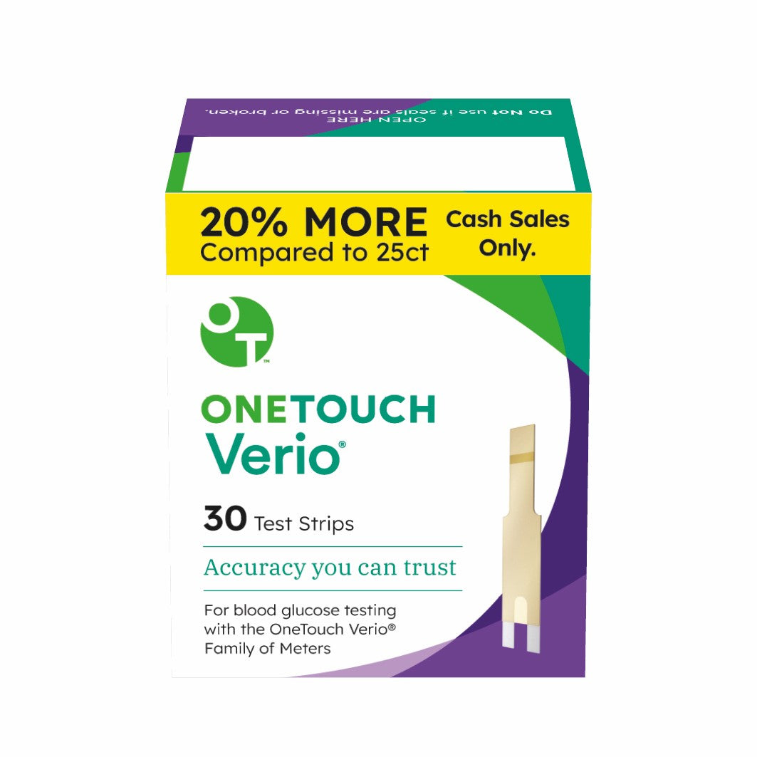 One Touch Verio Test Strips Value Pack (30 count) 30 Box