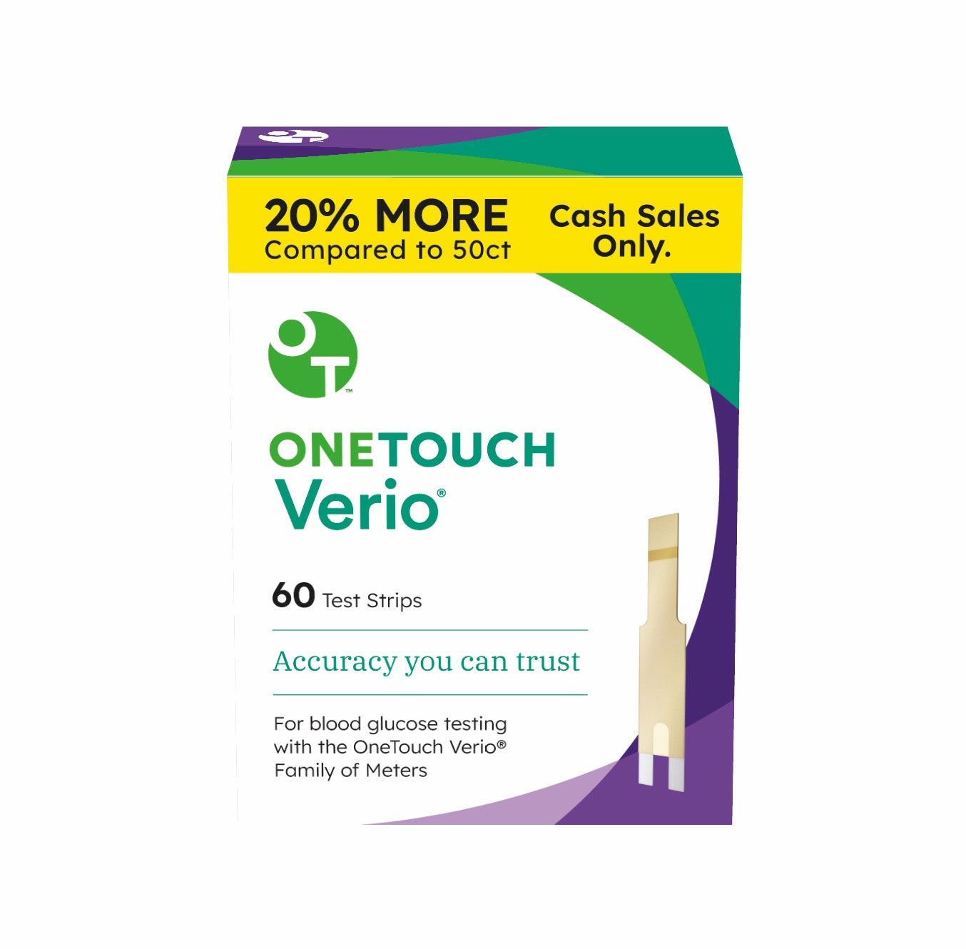 One Touch Verio Test Strips (60 count) 60 Box