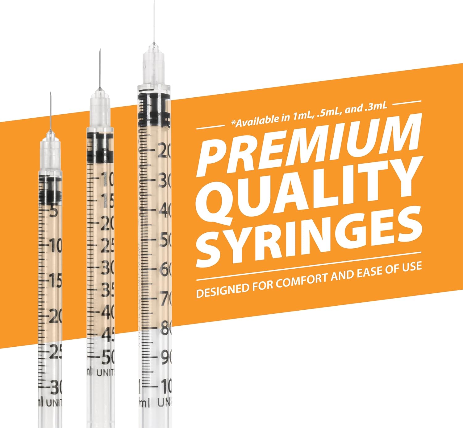 EasyTouch Insulin Syringe 27G x 1/2", 0.5 mL