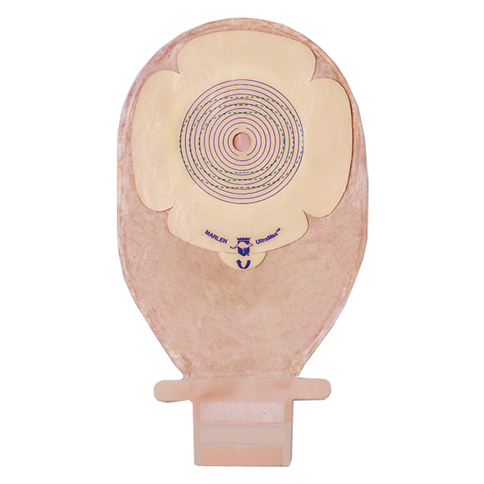 MegaMax 10" Flat, Extended Wear, One-Piece Drainable Pouch, Cut-To-Fit Starter Hole, Round Stoma Opening, Transparent 5 Box