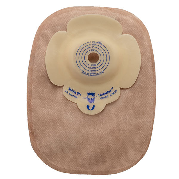 UltraMax Deep Convex Closed-End Pouch Cut-To-Fit Starter Hole With AquaTack Hydrocolloid Barrier, Opaque 15 Box