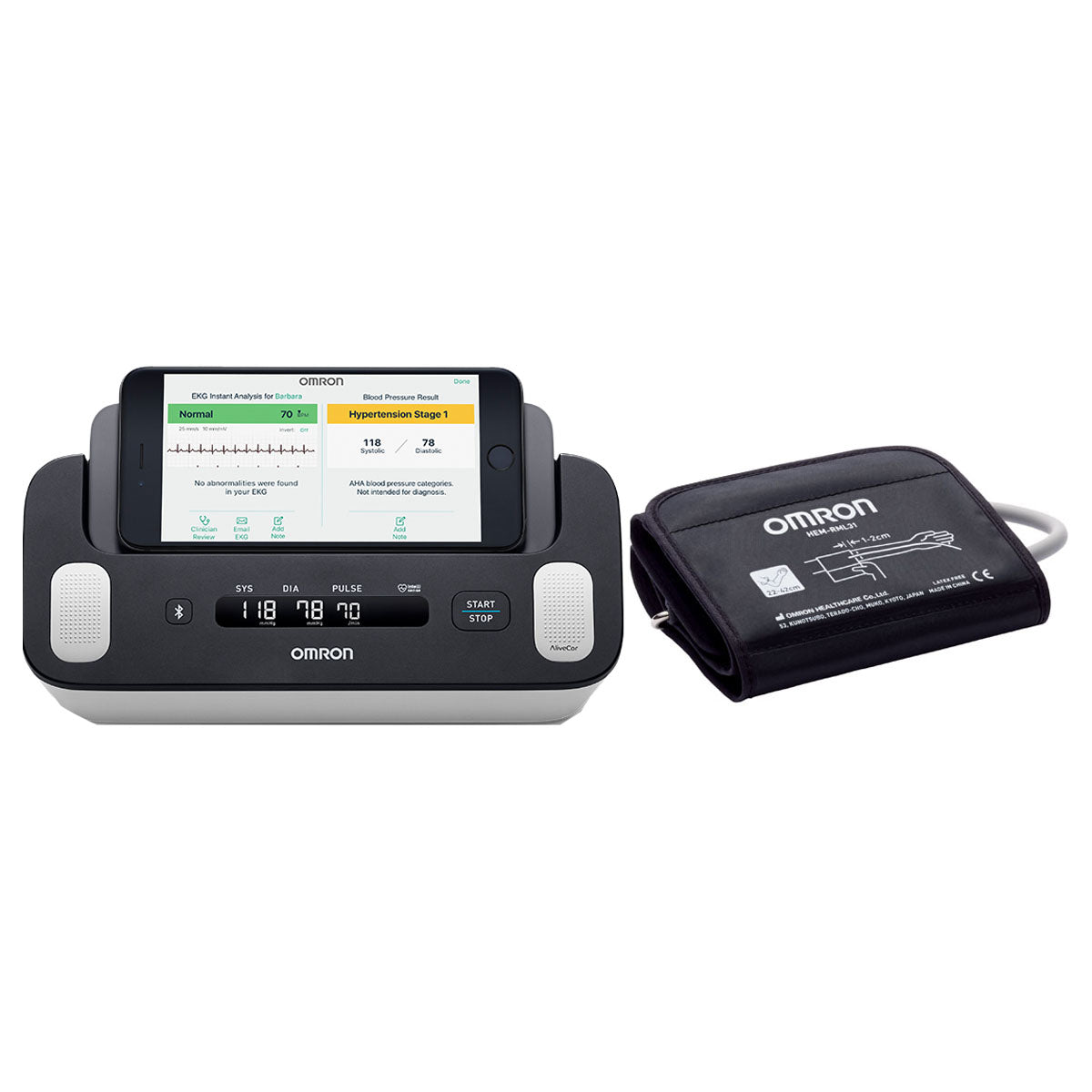 Complete Wireless Upper Arm Blood Pressure Monitor + EKG 1 Each