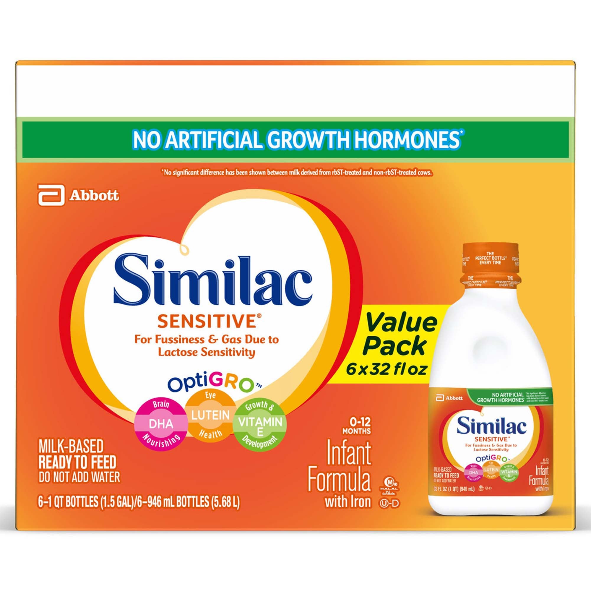 Similac Sensitive Early Shield Ready to Feed 32 oz. Bottle, Retail
