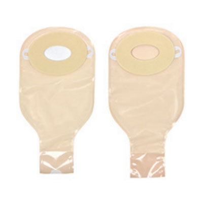 Special Nu-Flex Oval 1-1/4" Round Pre-Cut Opening Deep Convex Drain Pouch With Barrier 10 Box
