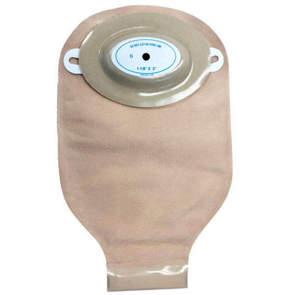 Nu Flex Oval Drainable Pouch, XT-Barrier, Trin-to-Fit (1-1/2" x 2-3/4"), Roll-Up, Regular Convexity, 24 oz. (11"), 4-1/4" x 5-1/4" Foam 10 Box