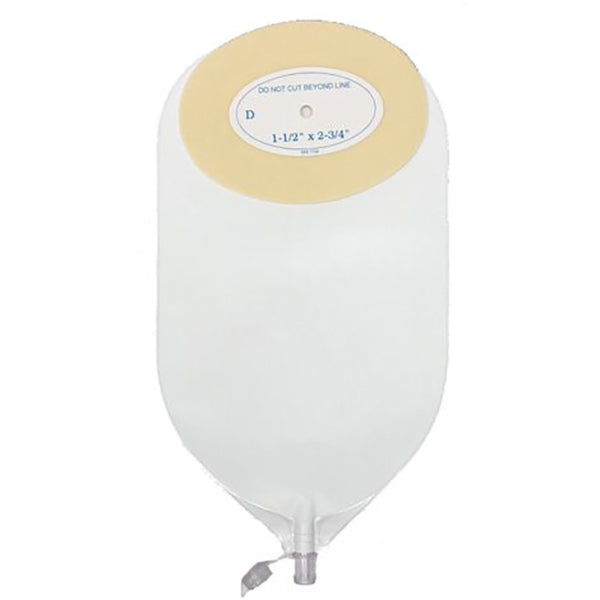 NuFlex Urinary Pouch, NuBarrier+, Precut (1-3/8"), Flutter Valve, Half Convexity, 24 oz., (11"), 4-1/4" Foam 10 Box