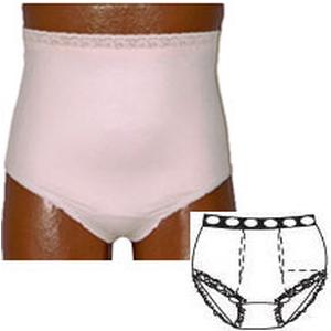 OPTIONS Ladies' Basic with Built-In Barrier/Support, Light Yellow, Center Stoma, Small 4-5, Hips 33" - 37" 1 Each