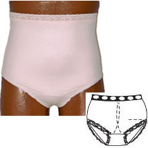 OPTIONS Ladies' Basic with Built-In Barrier/Support, Light Yellow, Center Stoma, XX-Large 11-12, Hips 47" - 49" 1 Each