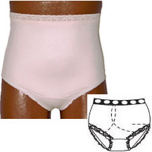 OPTIONS Ladies' Basic with Built-In Barrier/Support, Light Yellow, Right-Side Stoma, Medium 6-7, Hips 37" - 41" 1 Each