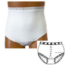 OPTIONS Ladies' Basic with Built-In Barrier/Support, White, Center Stoma, Small 4-5, Hips 33" - 37" 1 Each